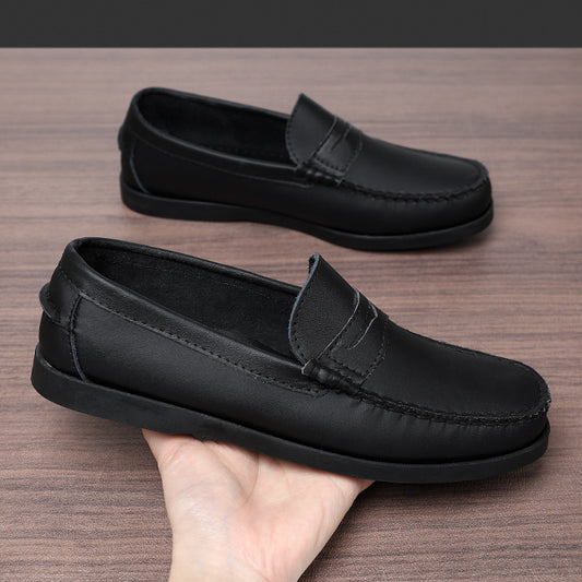 Chaussures décontractées en cuir véritable pour hommes de grande taille