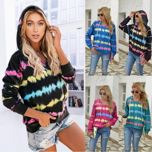 Autumn and Winter Women's Striped Hoodie