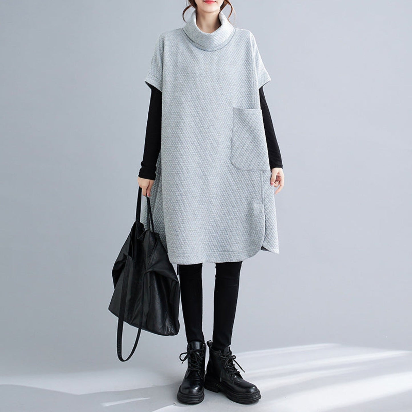 Women's Casual Loose Turtleneck Pullover Dress