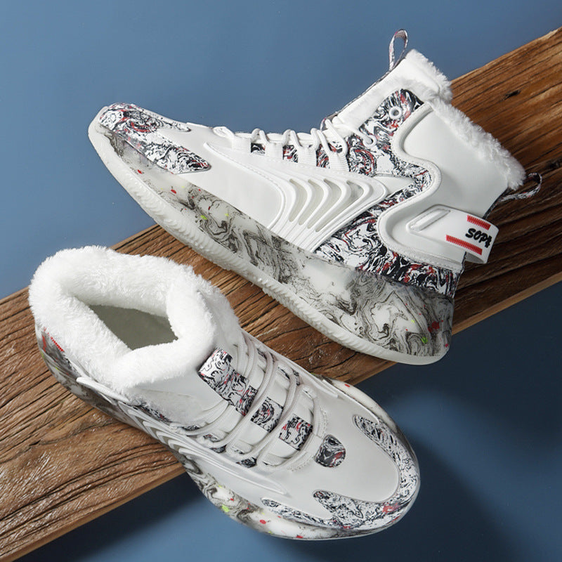 Chaussures de basket-ball en coton pelucheux pour hommes de haute qualité