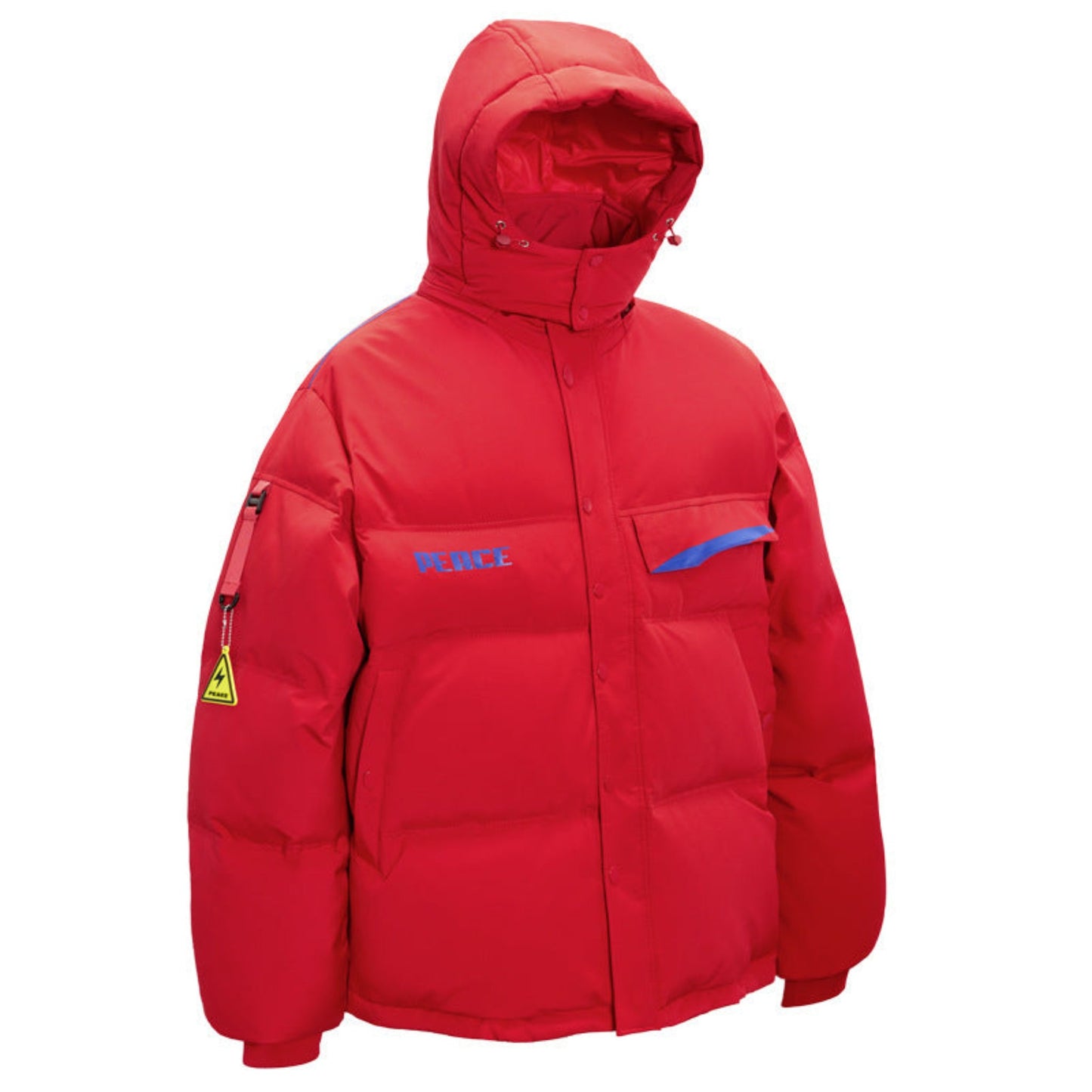 Red unisex winter jacket with detachable hood – Stylish and warm design