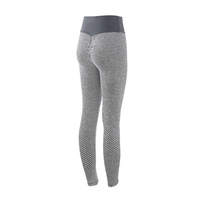 Pantalon de yoga à carreaux – Legging de sport taille haute sans couture