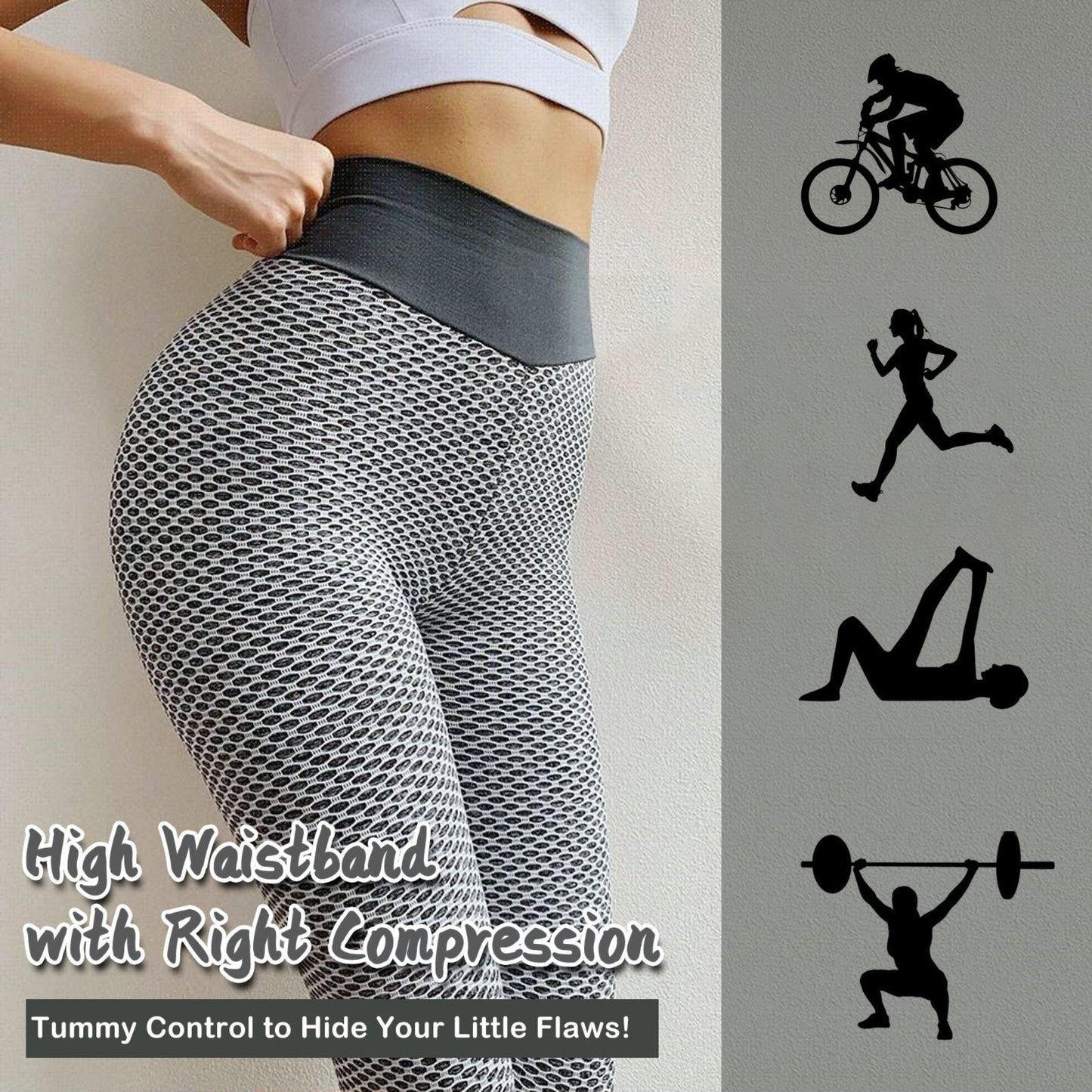 Light grey butt-lifting TikTok leggings with high waist