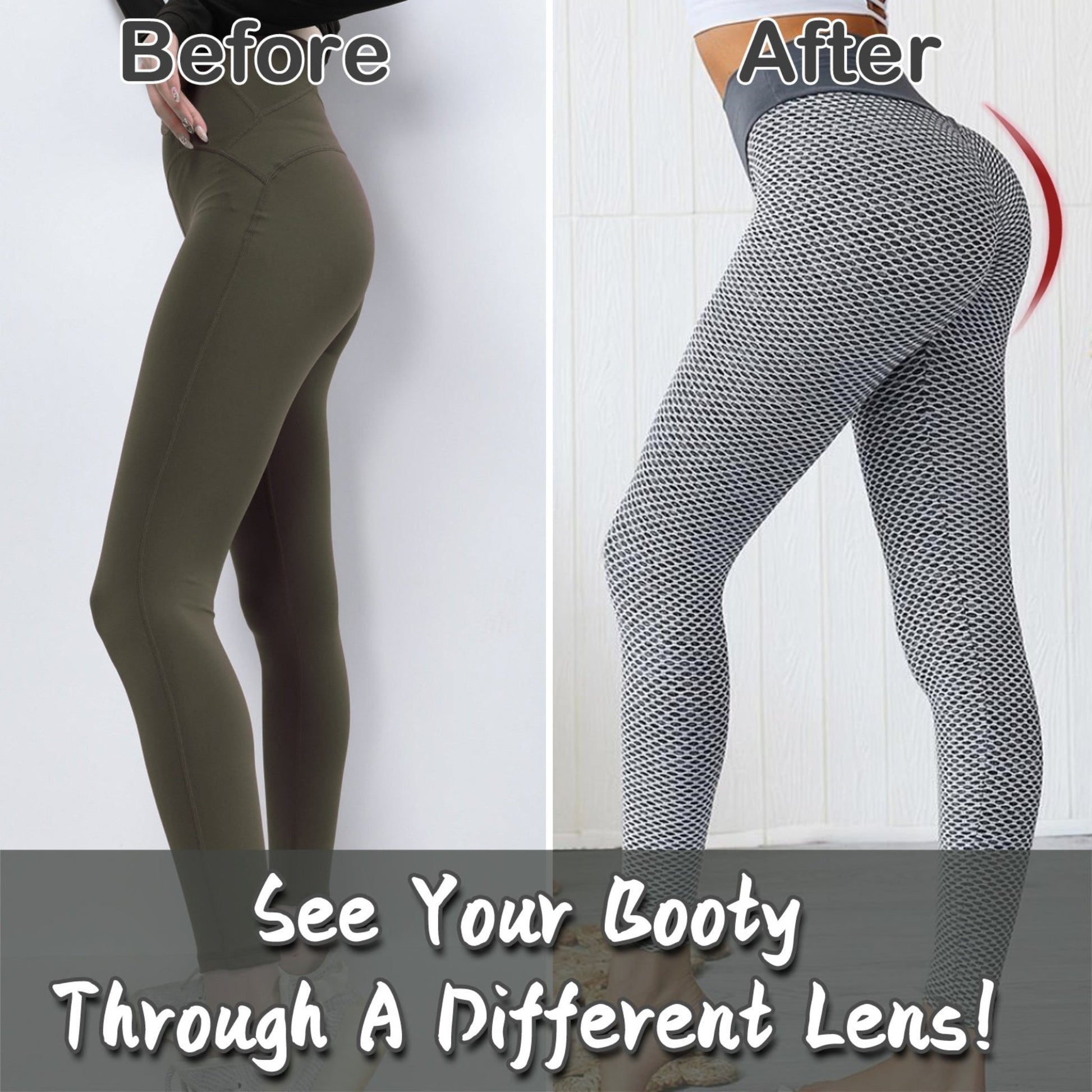 Light grey butt-lifting TikTok leggings with high waist