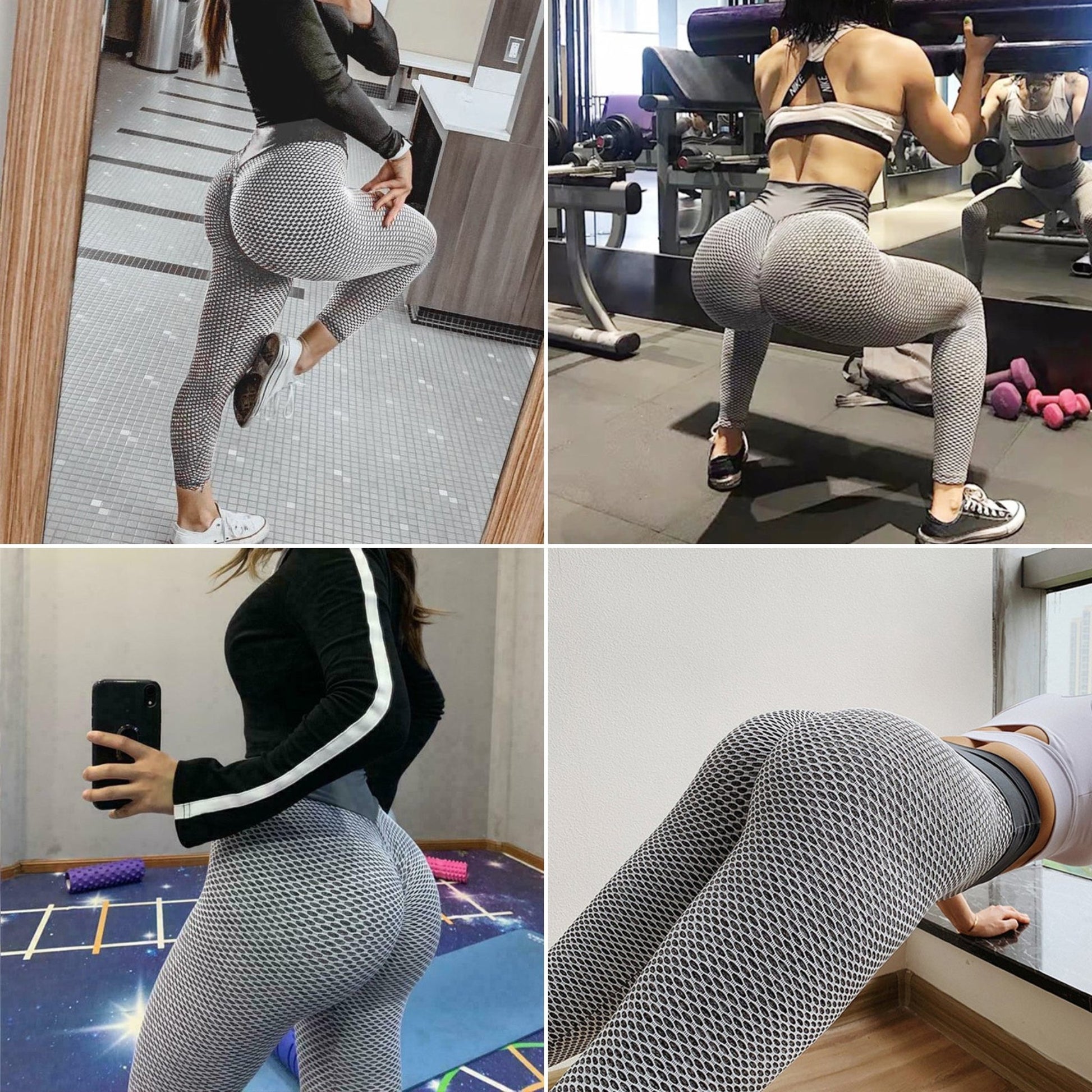 Light grey butt-lifting TikTok leggings with high waist