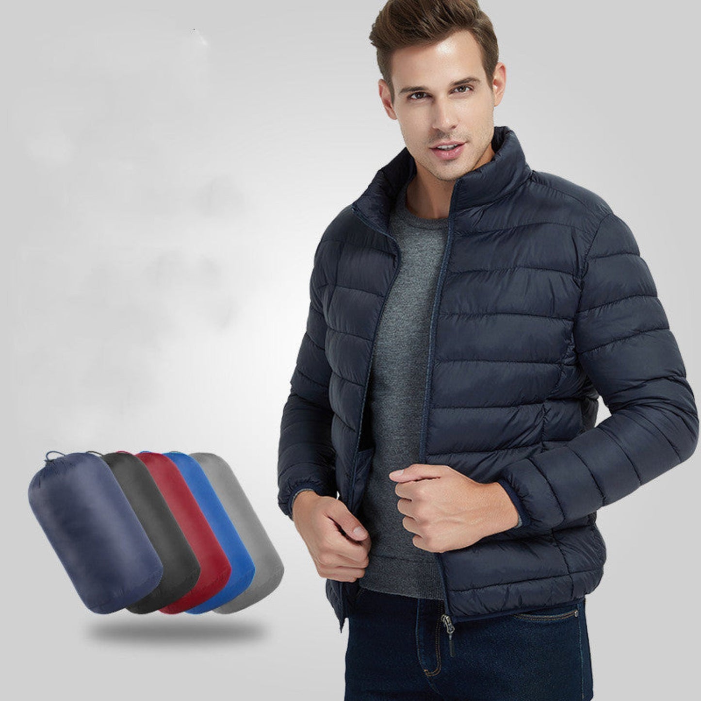 Leichte und warme Steppjacke für den Winter für Herren