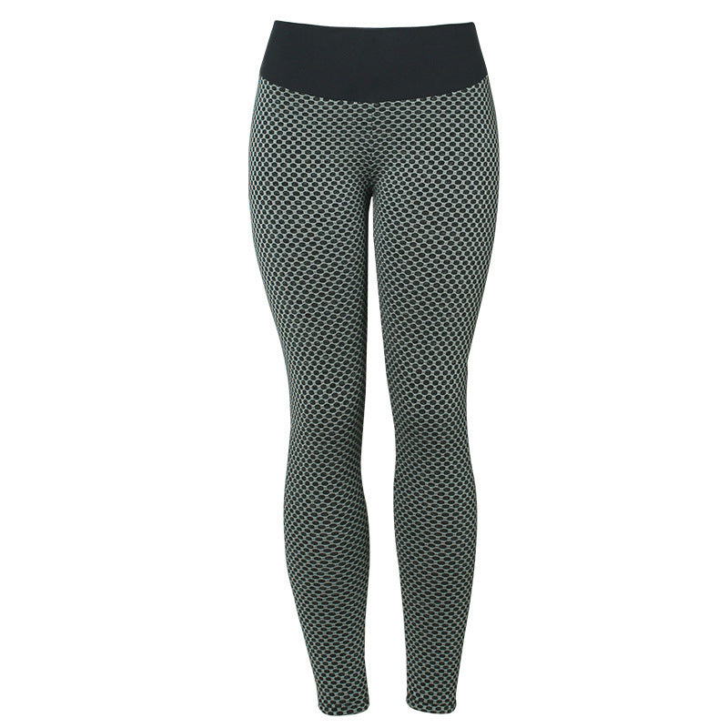 Pantalon de yoga à carreaux – Legging de sport taille haute sans couture