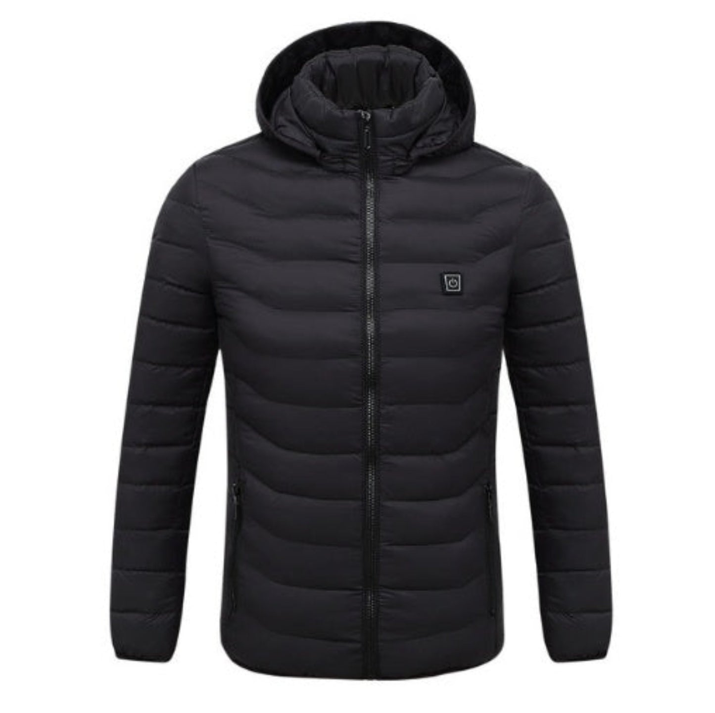 Black Heated Jacket - Stylish Front View