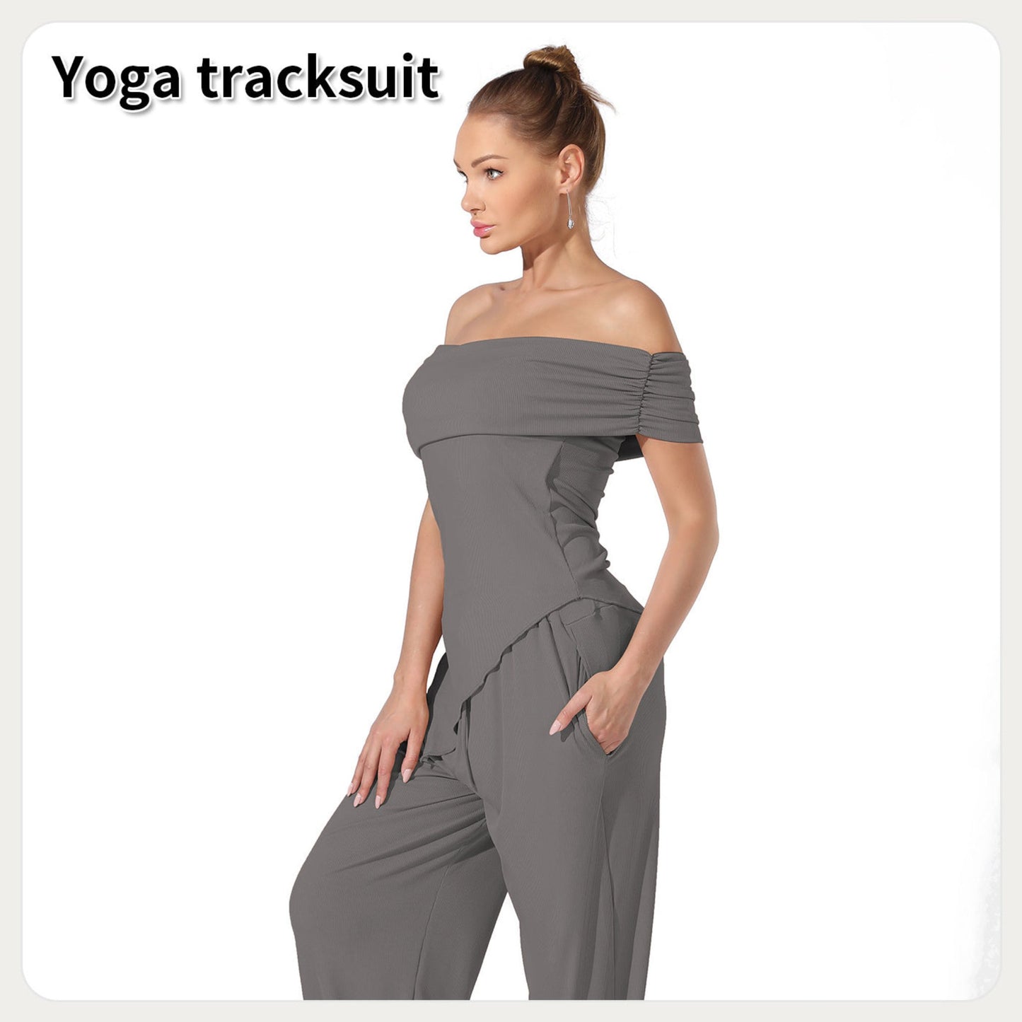 Schulterfreier Jumpsuit für Damen – Einfarbig, trendig und bequem