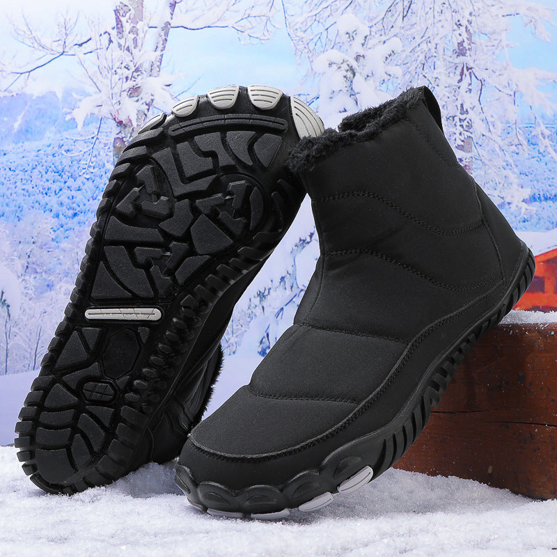 Leisure Hiking Cotton Shoes Non-slip Wear-resistant Waterproof Fleece-lined