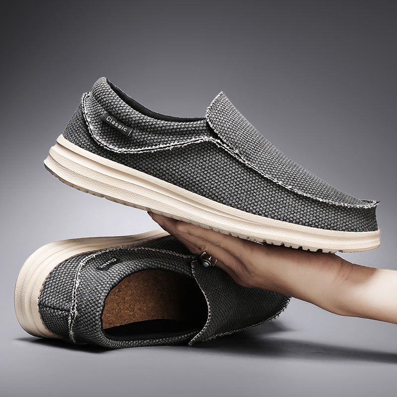 Große Größe Canvas Schuhe Männlich Leichte Slip-on