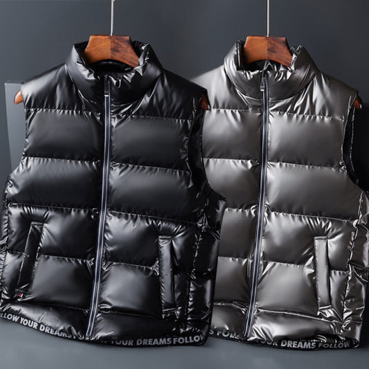 Men's Shiny Down Cotton Vest Jacket