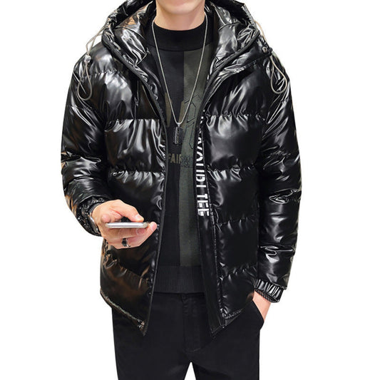 Casual Fashion Reflective Jacket in black color, front view, styled for modern casual wear