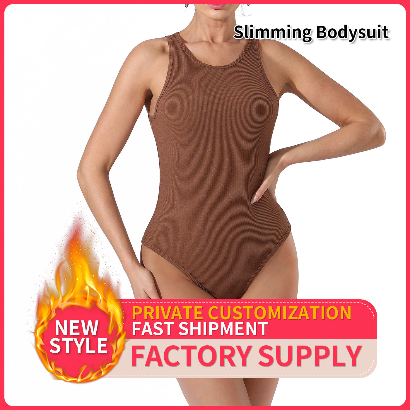 Body simple de couleur unie à la mode pour femmes