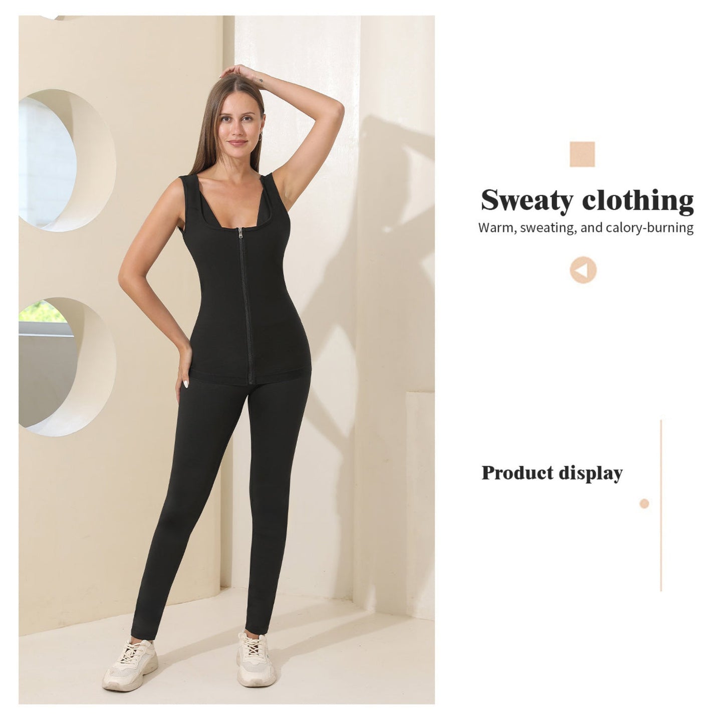 Women's Zip Vest Shapewear – Warm, Calorie-Burning Polyester Material