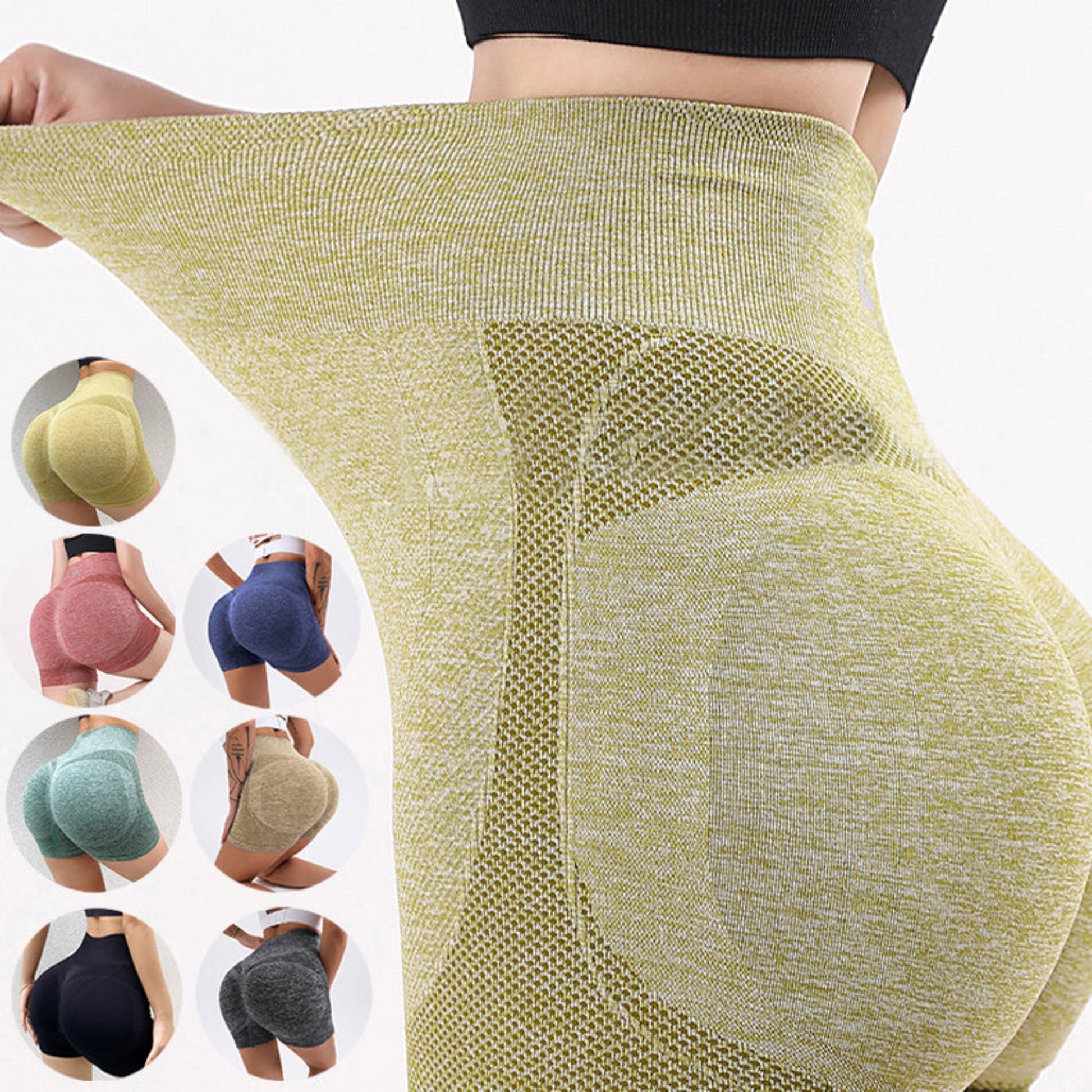 Seamless yoga shorts with butt-lifting design for women