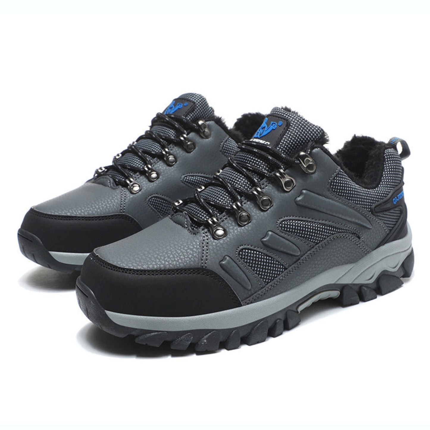 Outdoor climbing boots with mesh upper and rubber sole for men and women.