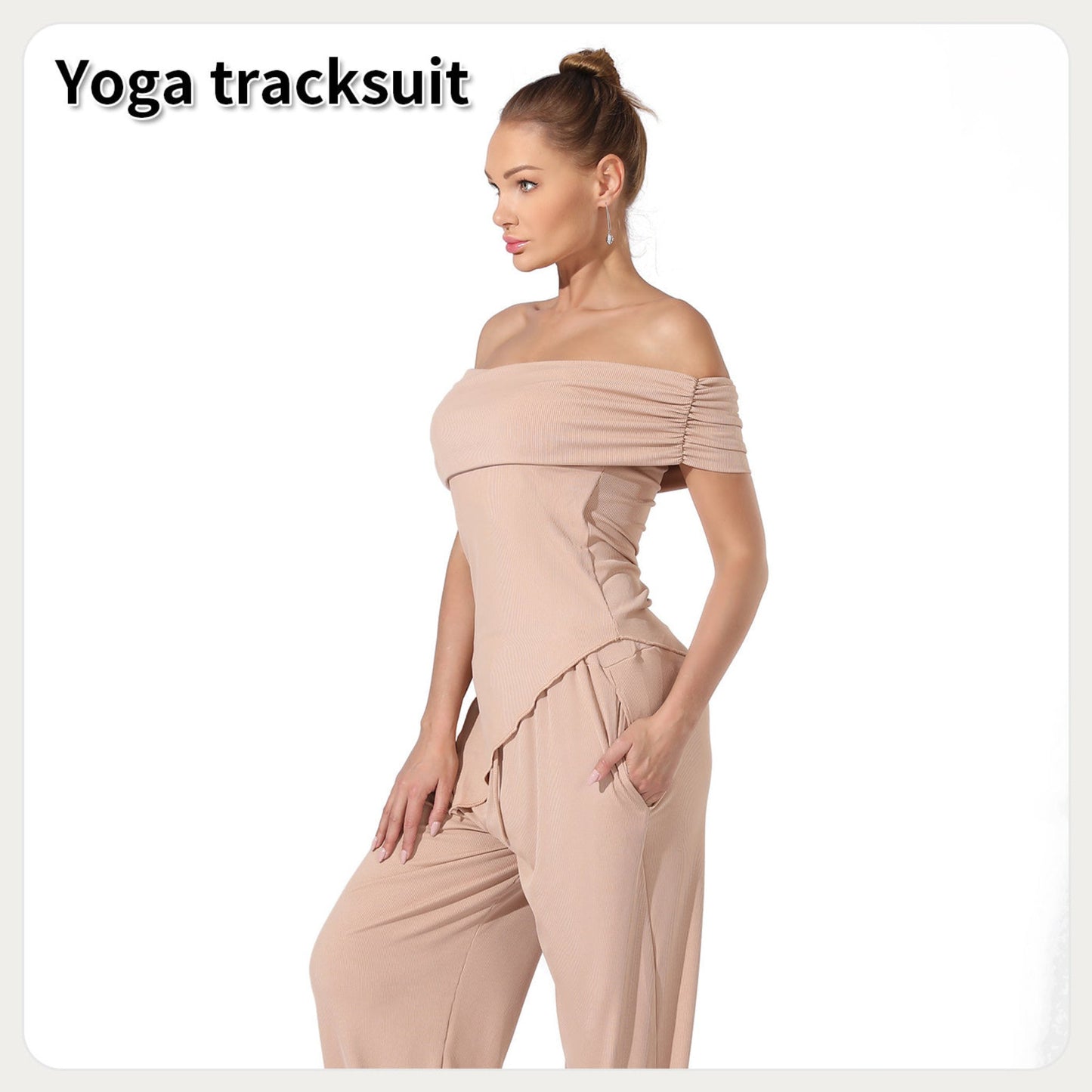 Schulterfreier Jumpsuit für Damen – Einfarbig, trendig und bequem