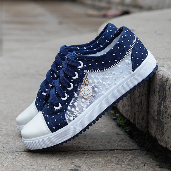 Women's Hollow Denim Mesh Flat Casual Shoes