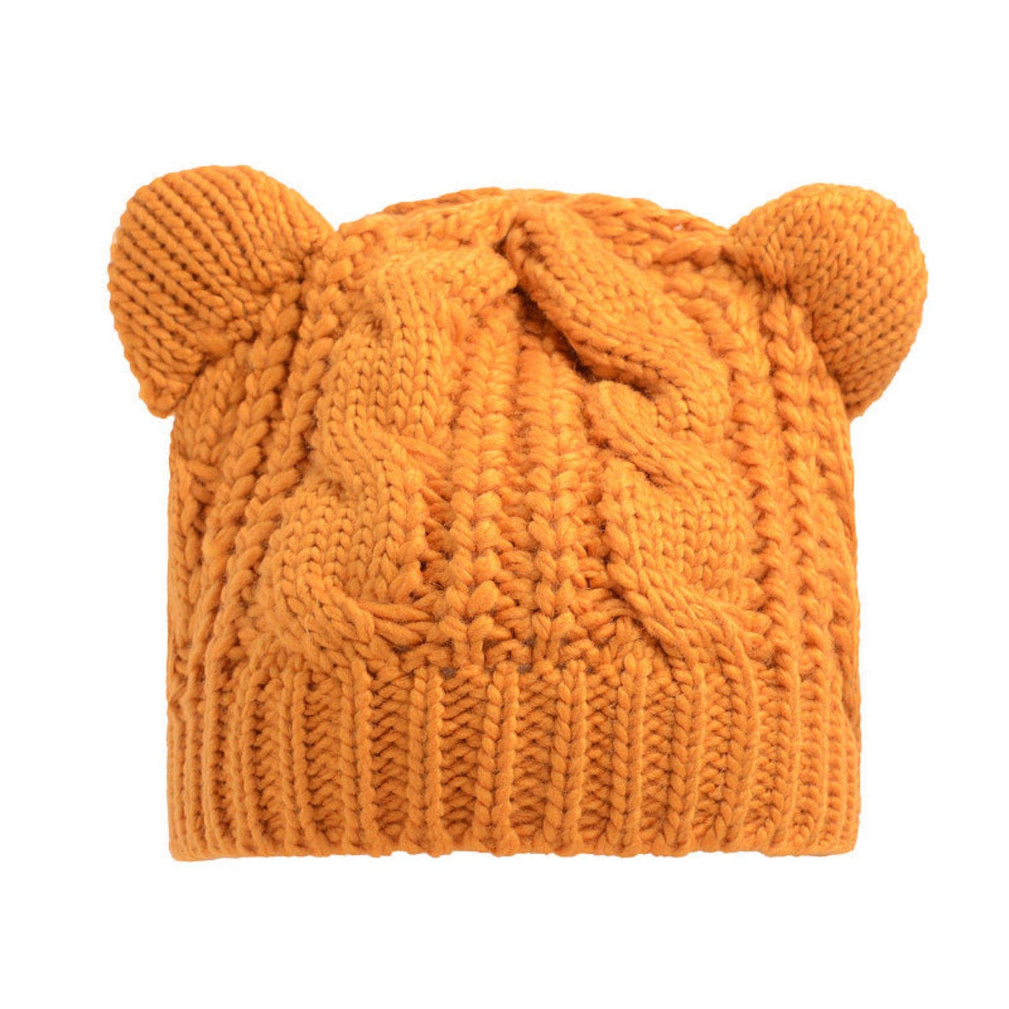 3D knitted cat ear beanie