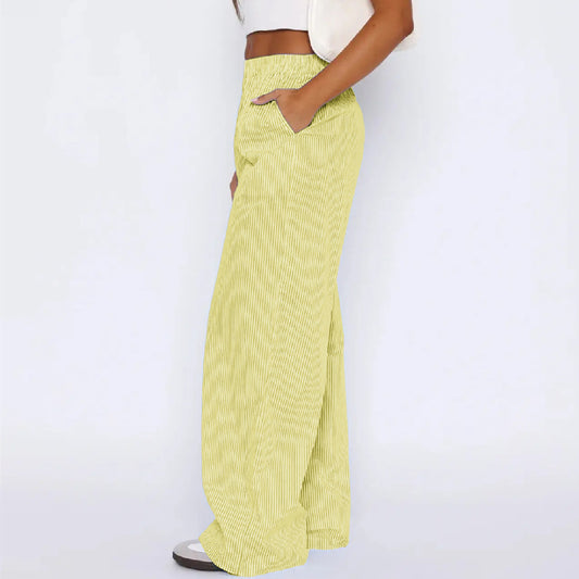 Striped Wide Leg Casual Trousers – Fashion Printed Pants