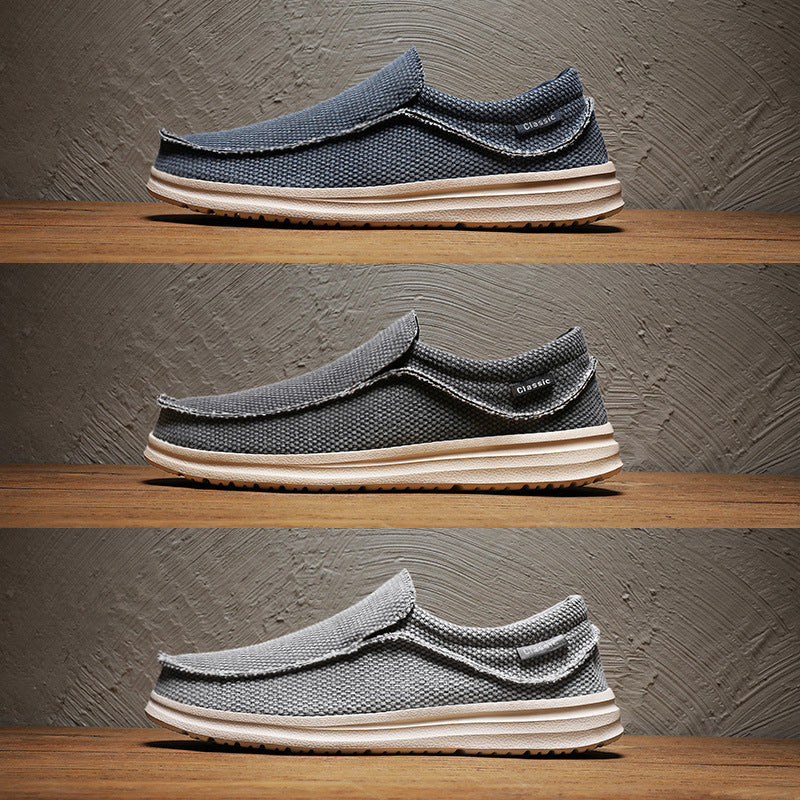 Große Größe Canvas Schuhe Männlich Leichte Slip-on