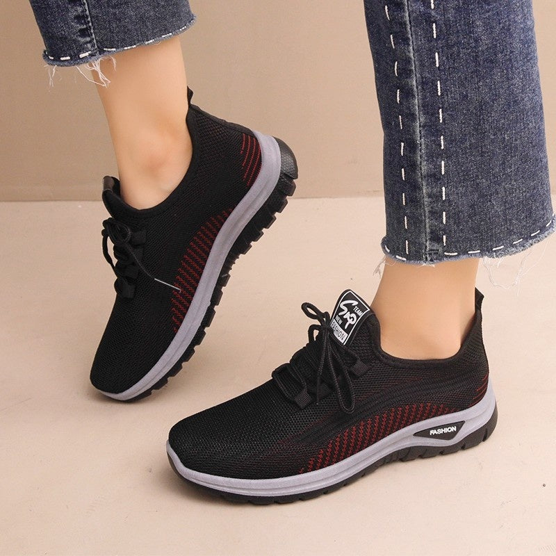 Damenschuhe Mesh Atmungsaktive Plus Size Round Head Outdoor Sneakers