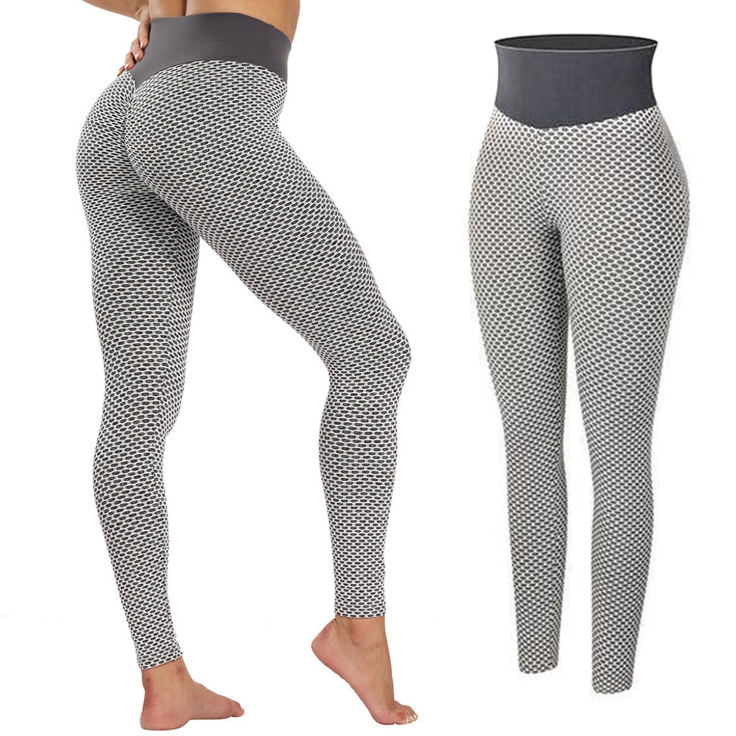 Light grey butt-lifting TikTok leggings with high waist