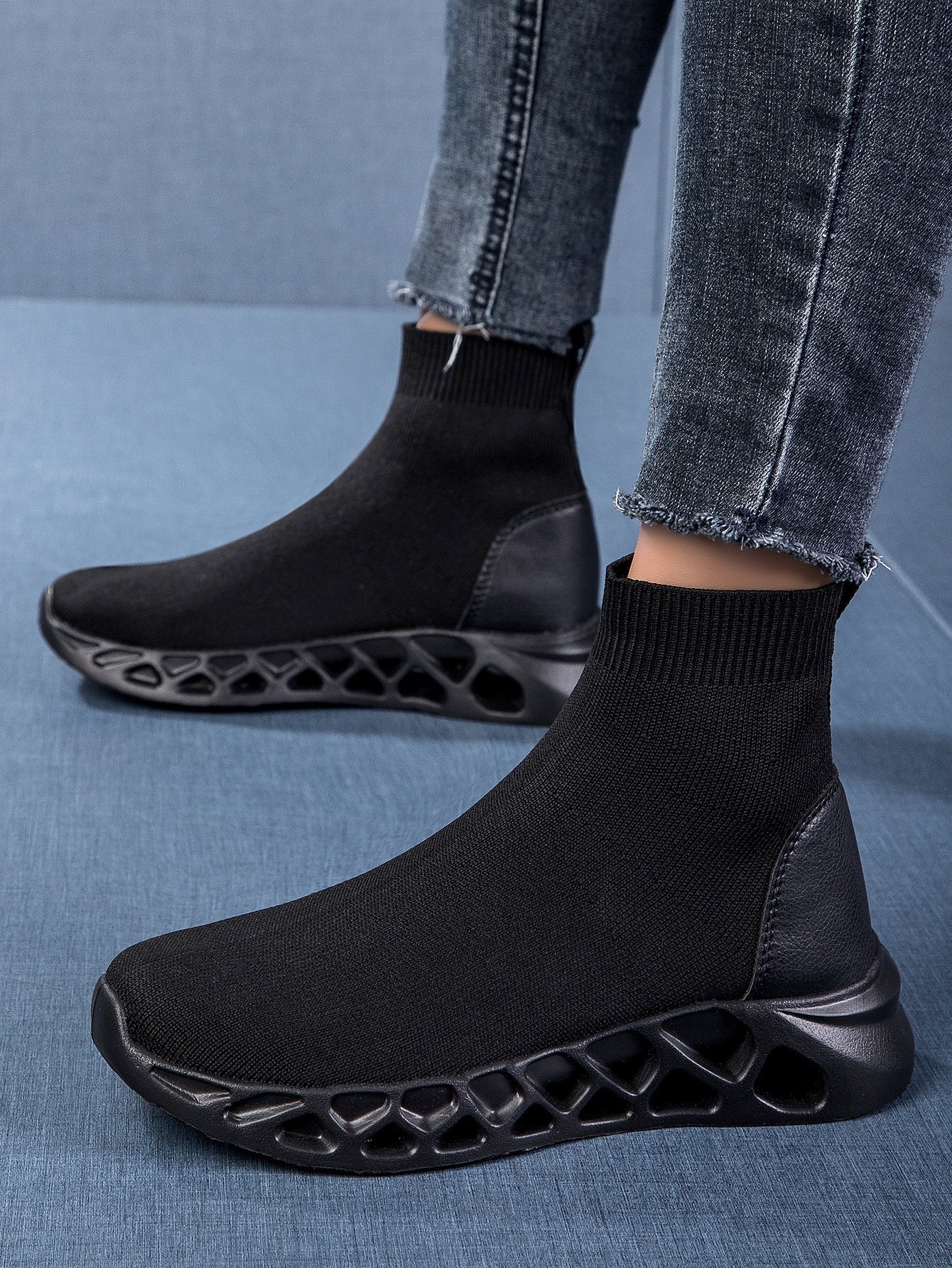 High-top Casual Stretch Socks Ankle Sock Boots Breathable Shoes