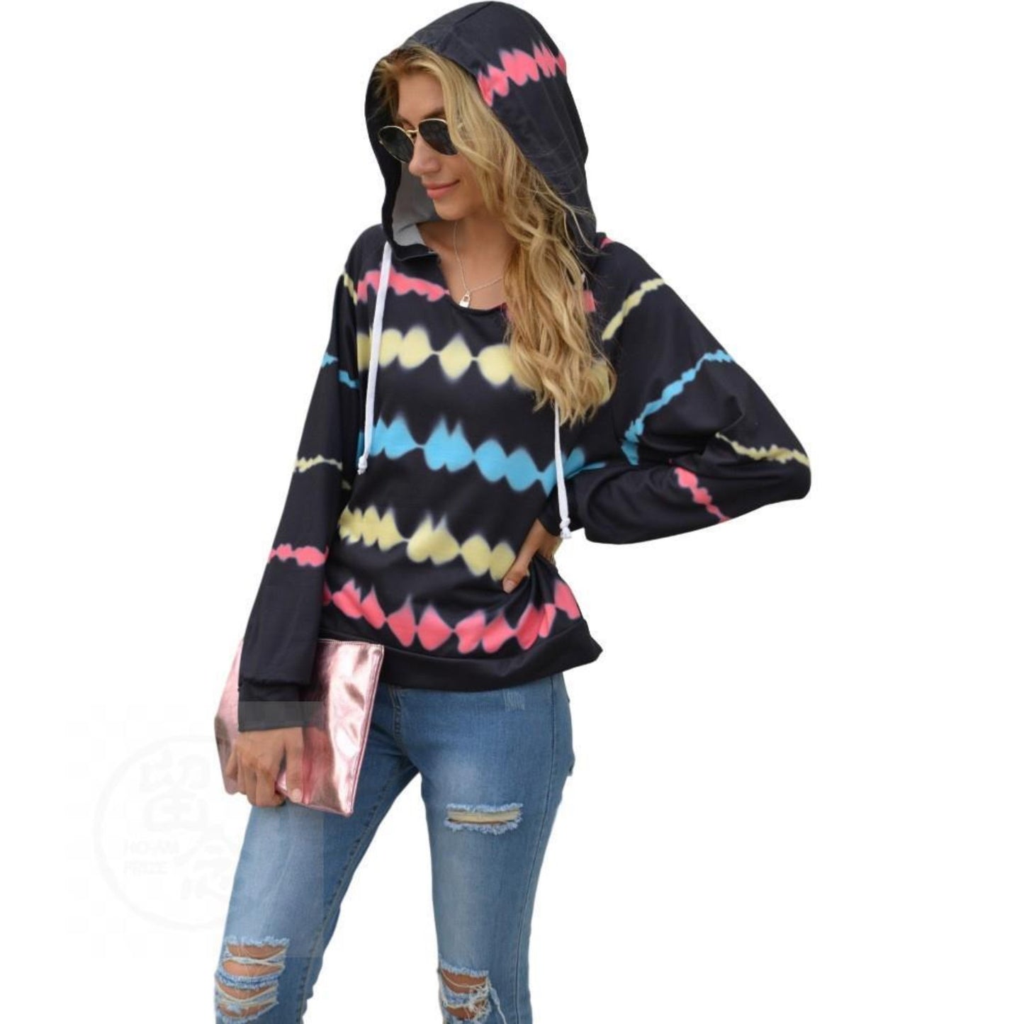 Autumn and Winter Women's Striped Hoodie