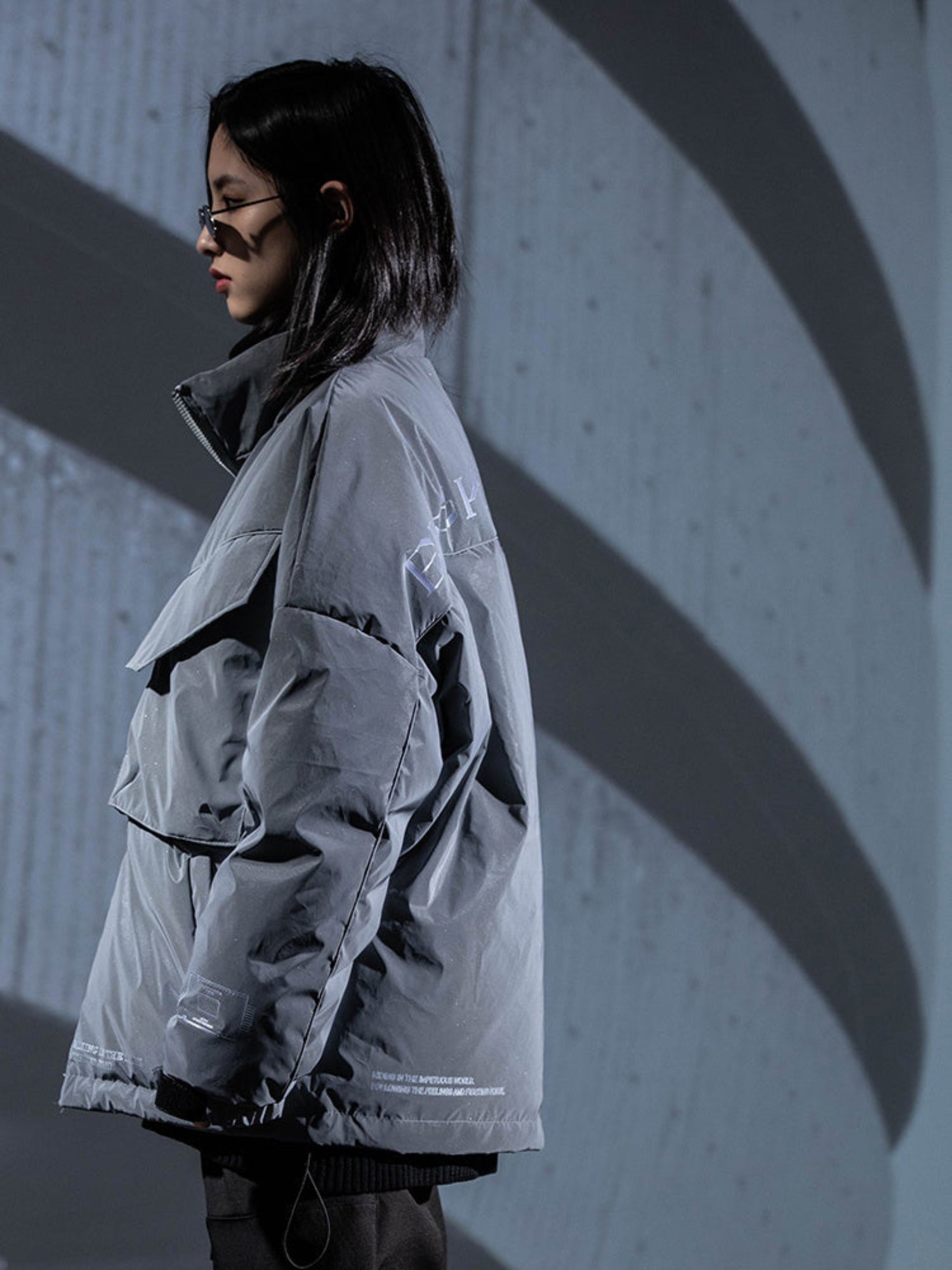 Reflective Gray Winter Coat