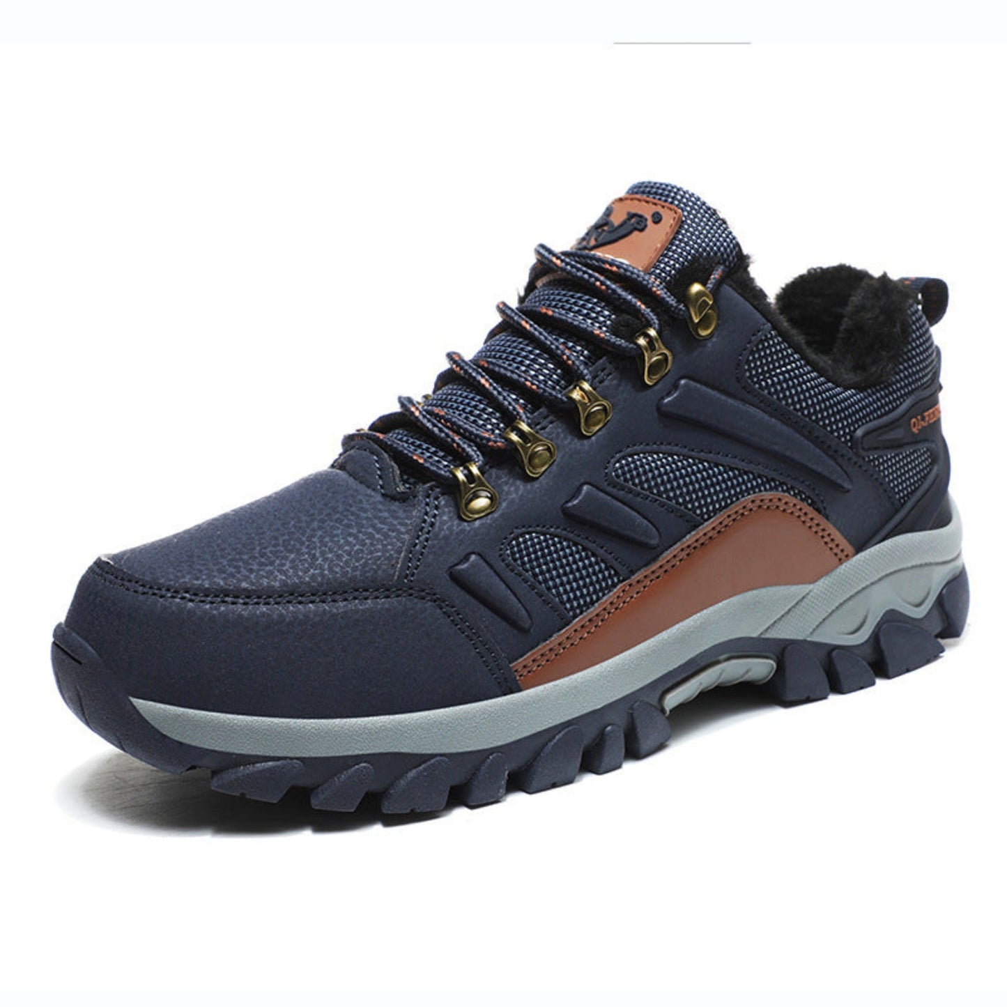 Outdoor climbing boots with mesh upper and rubber sole for men and women.